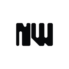 NW monogram logo design letter text name symbol monochrome logotype alphabet character simple logo