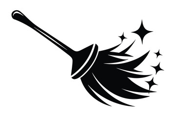 A black feather duster with stars shows a symbol of clean and organized spaces