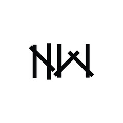 NW monogram logo design letter text name symbol monochrome logotype alphabet character simple logo