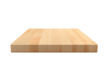 Clean maple wood cutting board on a transparent background vector, perfect for food photography mockups and product display