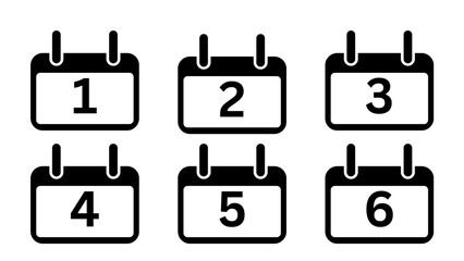 Vector calendar icon design featuring a clean, minimal layout with date squares and a bold header.