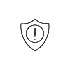Shield exclamation Icon. symbol for mobile concept and web design.