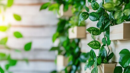 Lush greenery on vertical wall planters enhancing indoor spaces