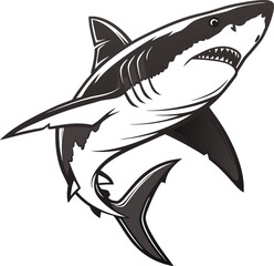 Colored Shark Fish Design Illustration. Creative Colored Shark Fish Art. Unique Shark Fish Colored Design. Colorful Shark Fish Graphic Design. Artistic Colored Shark Fish Drawing
