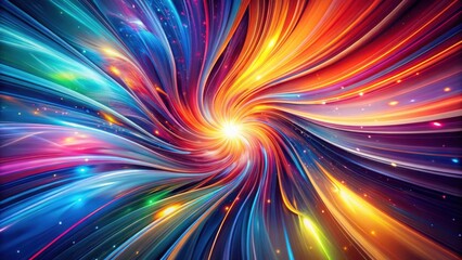 Vibrant Swirling Energy A Symphony of Colors and Light Streaks Converging at a Radiant Core