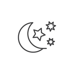 Moon stars Icon. symbol for mobile concept and web design.