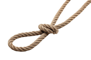 Obraz premium Closeup of a knotted brown rope on a transparent background vector, symbolizing connection, strength, and nautical themes