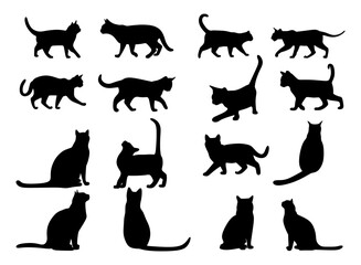 A set of cat silhouettes.