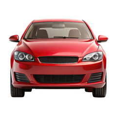 Red Car Front View with Transparent Background