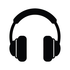 headphones icon black silhouette