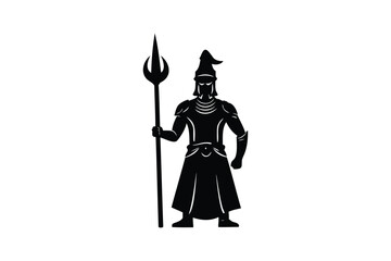 Obraz premium Persepolis Soldier silhouette on white background