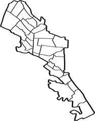 freehand drawing of Monterrey city map.
