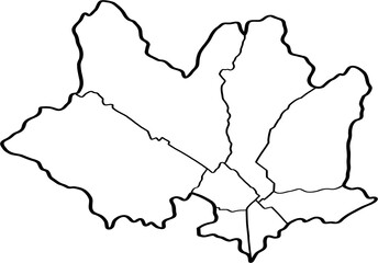 freehand drawing of Montevideo city map.