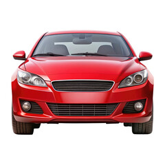 Red Car Front View with Transparent Background