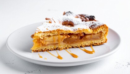 piece of cake vector with chocolate on white background