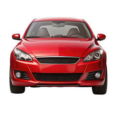 Red Car Front View with Transparent Background