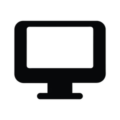monitor icon black silhouette 