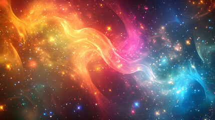Fototapeta premium Vibrant Abstract Cosmic Background with Colorful Nebula Patterns