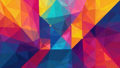Obraz premium Abstract geometric shapes repeat in vibrant colors , wallpaper, seamless, vibrant