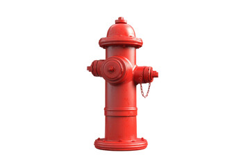Fototapeta premium Isolated red fire hydrant on a transparent background vector, symbolizing safety and emergency preparedness for firefighting