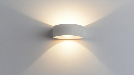 Modern, minimalist wall lamp casting soft light