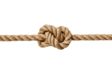 Closeup of a tightly tied nautical rope knot on a transparent background vector, symbolizing strength, connection, and unity