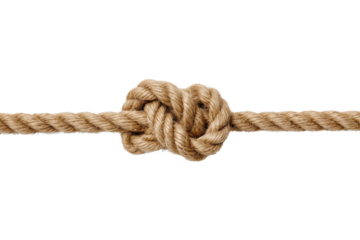 Closeup of a tightly tied nautical rope knot on a transparent background vector, symbolizing strength, connection, and unity