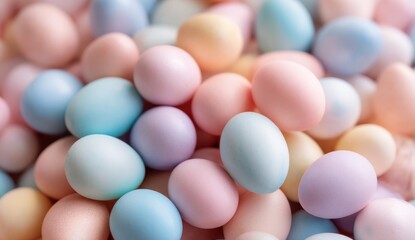 Colorful Pastel Eggs in Soft Hues for Festive Seasonal Celebration