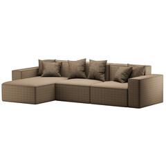 Obraz premium A brown couch with pillows on it