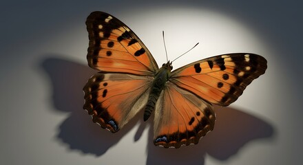 Obraz premium Butterfly Close-up with Wings Spread Under Light