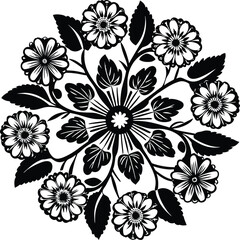 Black Flower Mandala