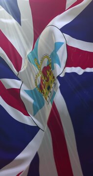 Version flag of the state of Queensland, Australia. Loop. 4K Vertical