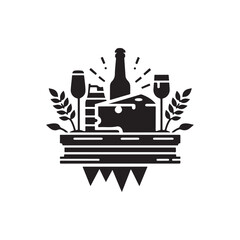 National Cheese Day Silhouette Vector Illustration, Solid White Background.