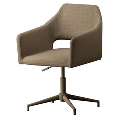 A chair with a brown seat and a brown back