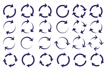 circle arrow icon set. circular arrow icon, refresh, reload arrow icon symbol sign, vector illustration