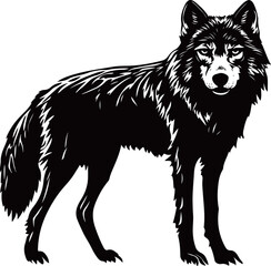 Fototapeta premium Majestic Wolf Depicted in Simple Style