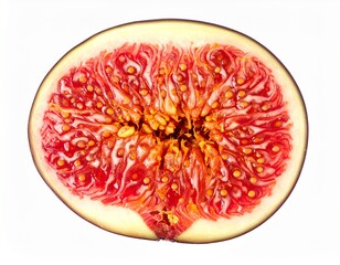 Fig with Seed Flecks on Isolated Background