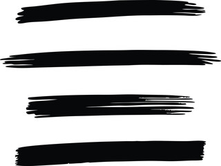 Set of black paint brush strokes, Brush Strokes Vector Set.