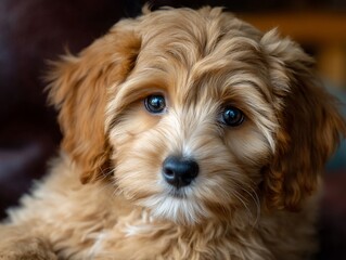 Adorable Cockapoo puppy with expressive eyes