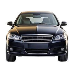 Naklejka premium black Car Front View with Transparent Background