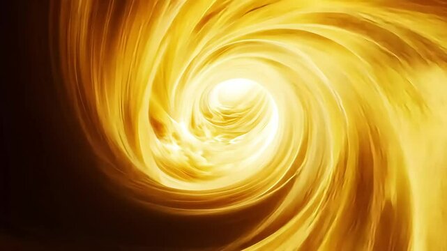 Swirling golden vortex of light and energy, resembling a tunnel or portal to another dimension
