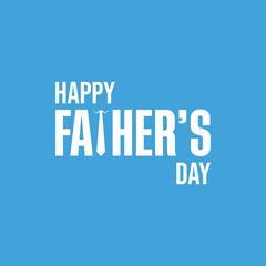 Minimal Father’s Day Typography Design with Tie on Blue Background