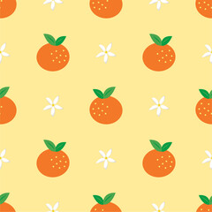 Seamless pattern with orange fruit	