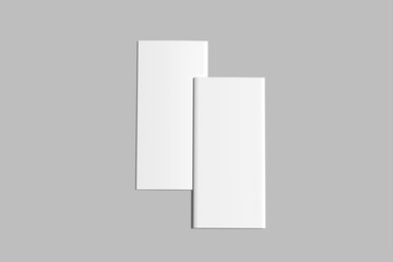 realistic tri fold brochure blank mock up. Open and closed booklet template	