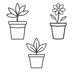 Hand-Drawn Flower Pot Coloring Page | Beautiful Botanical Illustration for All Ages