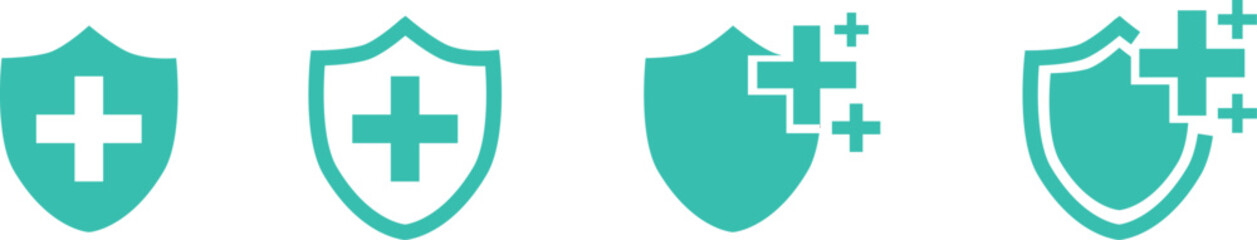 Fototapeta premium health shield symbol icon in flat vector