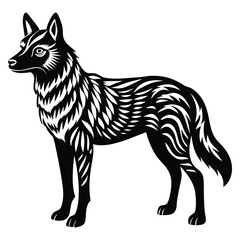 Dingo silhouette line art vector illustration