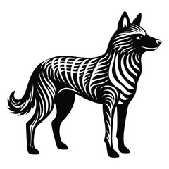 Dingo silhouette line art vector illustration