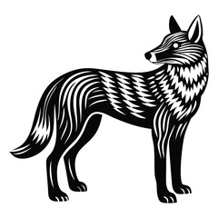 Dingo silhouette line art vector illustration