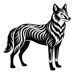 Dingo silhouette line art vector illustration